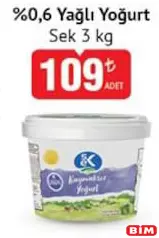 SEK %0,6 YAĞLI YOĞURT 3 KG